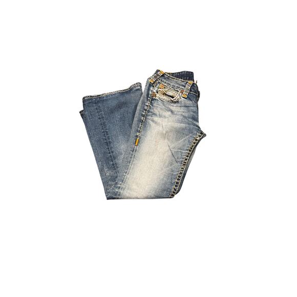 Vintage TRUE RELIGION Y2K World Tour Distressed Jeans 30W/L 29 - Picture 3 of 8